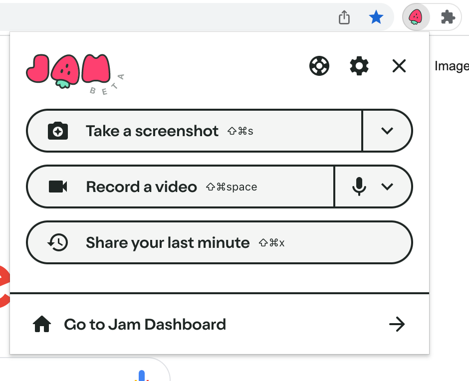Jam browser extension for bug reporting